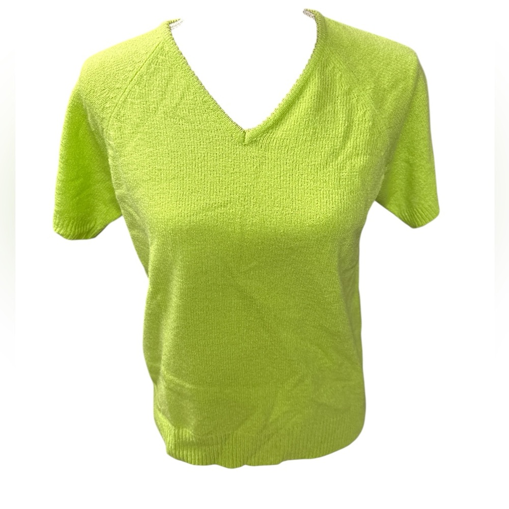 Retro Stag Women’s V-Neck Short Sleeve Sweater Size (Small 4/6)